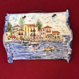 Greece Ceramic Hand Painted Picture